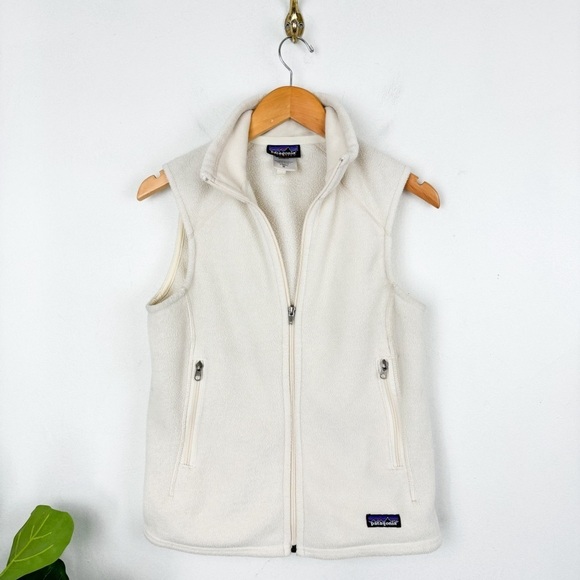 Vintage Patagonia Synchilla Women's Cream Fleece Vest Sz M - Picture 1 of 10